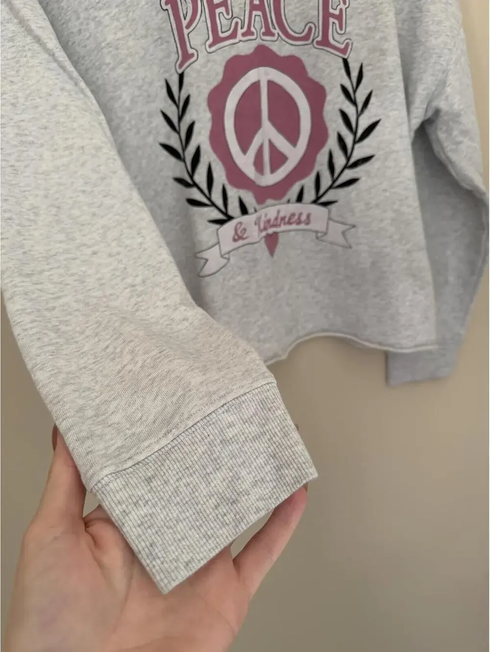 Old Navy Cropped Sweatshirt XL/XS/S Peace & Kindness